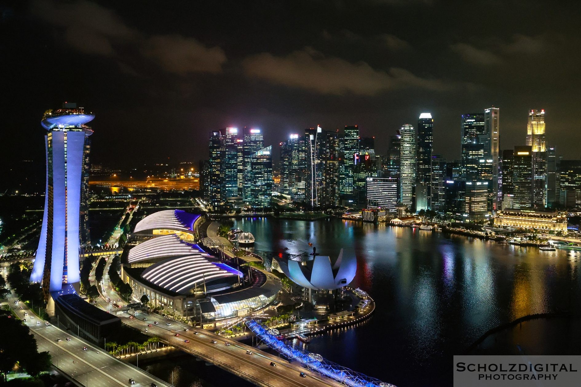 Nachtaufnahme Singapur